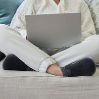 Image of person wearing the Willow Faux Felt Ankle Boot